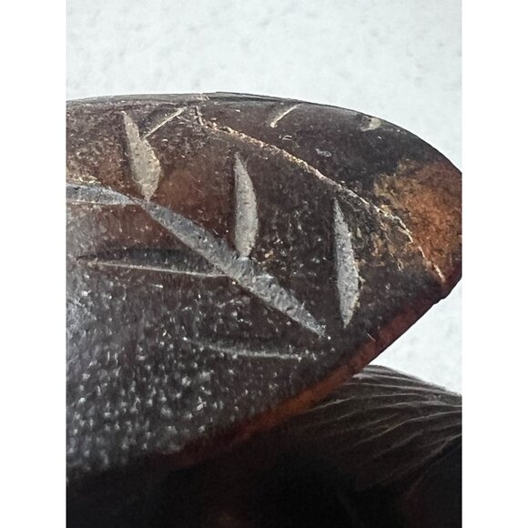 Hand-Carved Wooden Sculpture Of Man On Water Buffalo Vintage - Picture 12 of 15